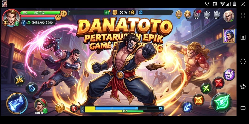 Tampilan mendebarkan dari gameplay Fighting di DANATOTO.