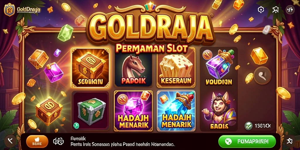 Tampilan gameplay menarik dari permainan Slot GOLDRAJA.