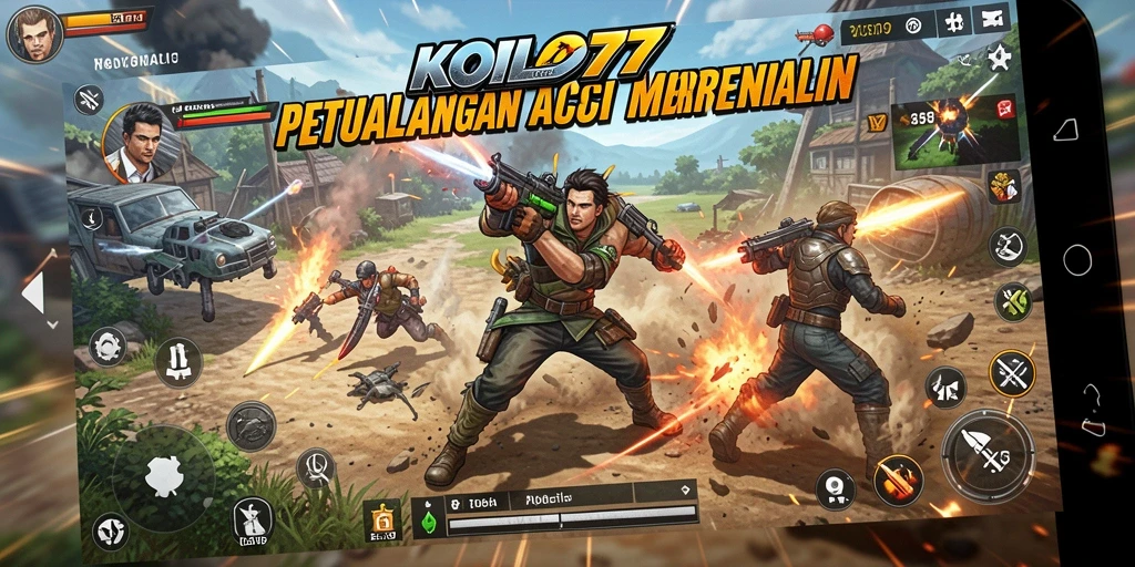 Tangkapan layar gameplay penuh aksi dari KOPLO77.