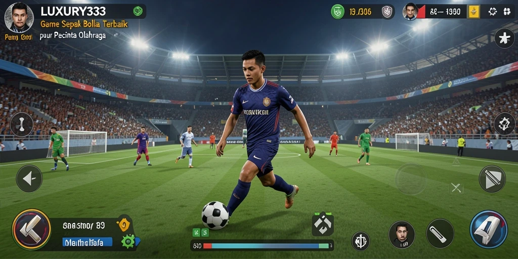 Gameplay LUXURY333 yang mengasyikkan dengan aksi sepak bola yang mendebarkan.