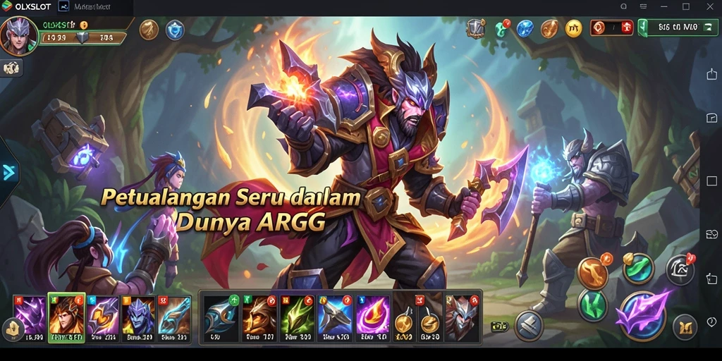 Tampilan dinamis gameplay ARPG di OLXSLOT dengan karakter aksi.