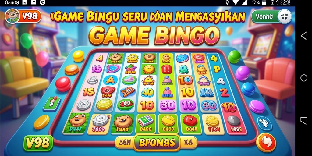 Tampilan gameplay Bingo seru di V98 dengan interaksi pemain yang menyenangkan.