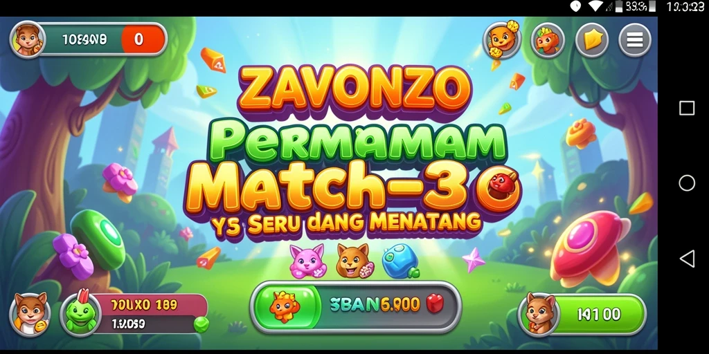 Tampilan gameplay ZAVONZO yang penuh warna dan dinamis.